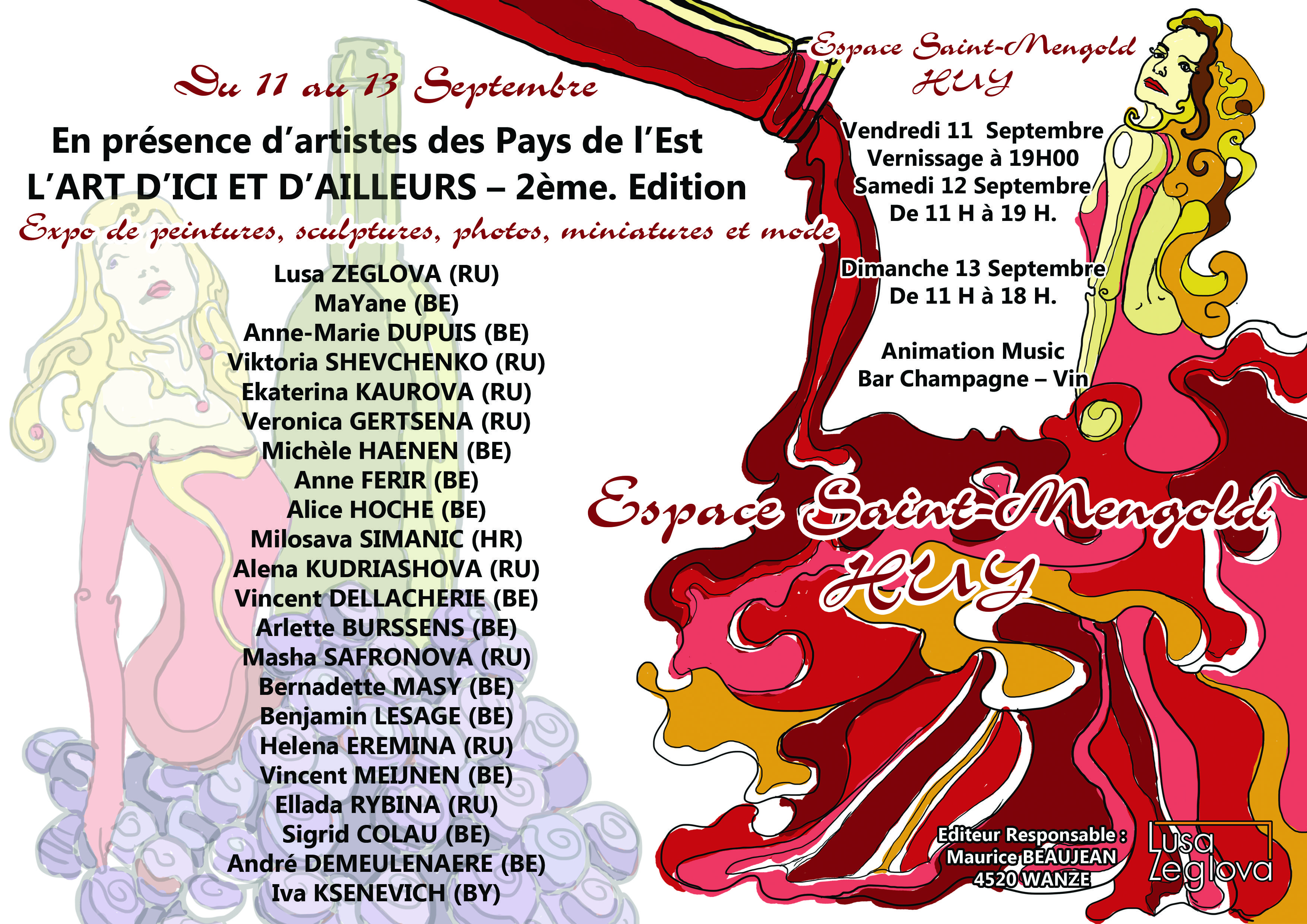 Illustration. L|Art d|ici et d’ailleurs. Expo collective d|artistes belges et des pays de l|Est. 2ème édition. 2015-09-11